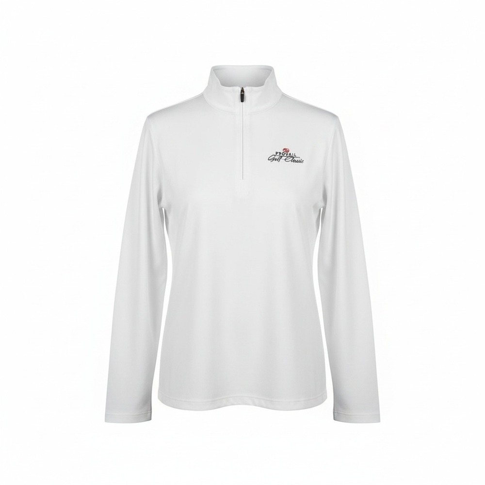 Cutter & Buck Womens XL Traverse Stretch Eco 1/4 Zip  White Peruvian Pima Cotton